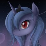   Princess Luna with red eyes .... In the darkness ..... All quiet ... and scary ....