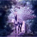 Просмотр фото «Сиреневая лошадь-павлин»