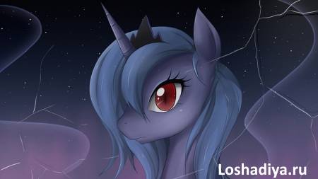 Princess Luna with red eyes .... In the darkness ..... All quiet ... and scary ....