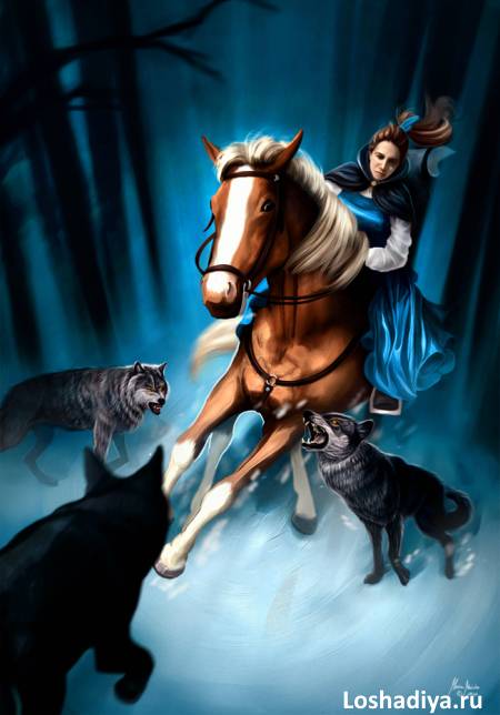 Belle and Philip run away from wolves