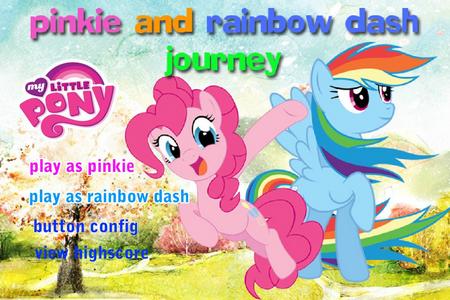 Онлайн игра про лошадей "Веселое приключение Рэйнбоу Дэш и Пинки Пай"